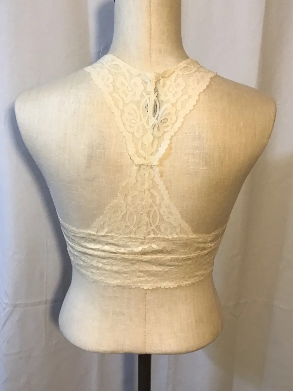 Free People Cream Lace Bralette with Floral Detail - Picture 3 of 3